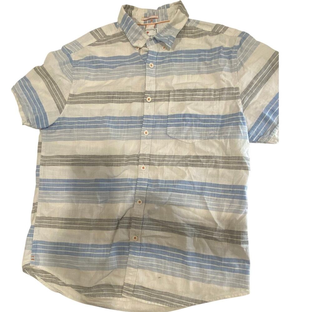 Cactus Man Slim fit button up T-Shirt Men's Size Medium White/Blue/Gray
